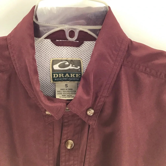 Drake Men’s Waterfowl Solid Wingshooter’s L/S Shirt Windsor Wine Size Small - Picture 5 of 7